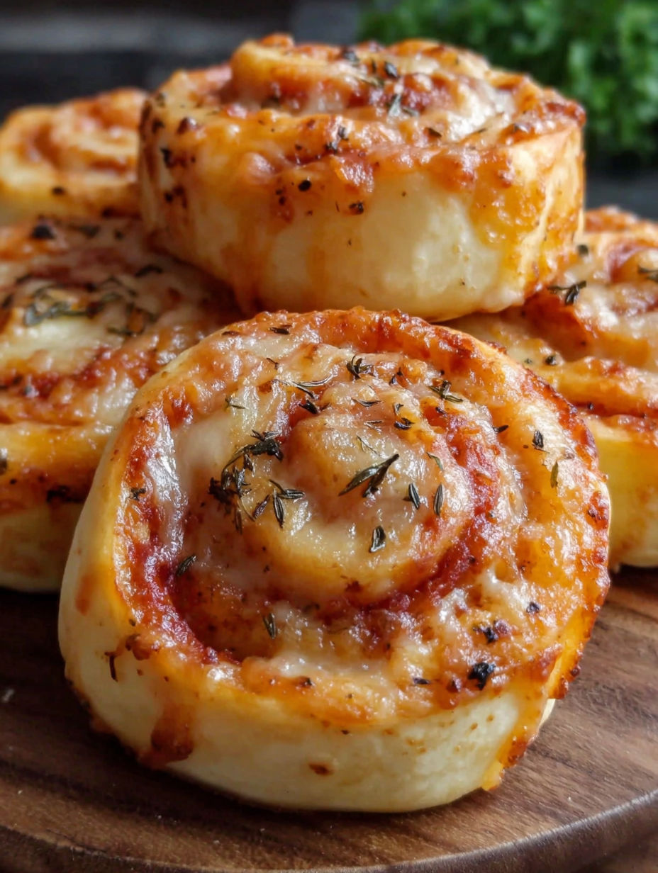 A close up of a cheese and herb filled pastry.