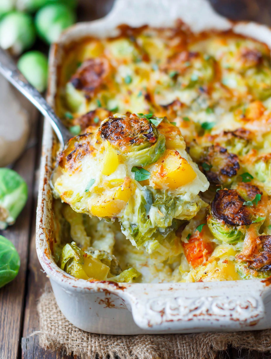 A dish of food with a spoon in it.