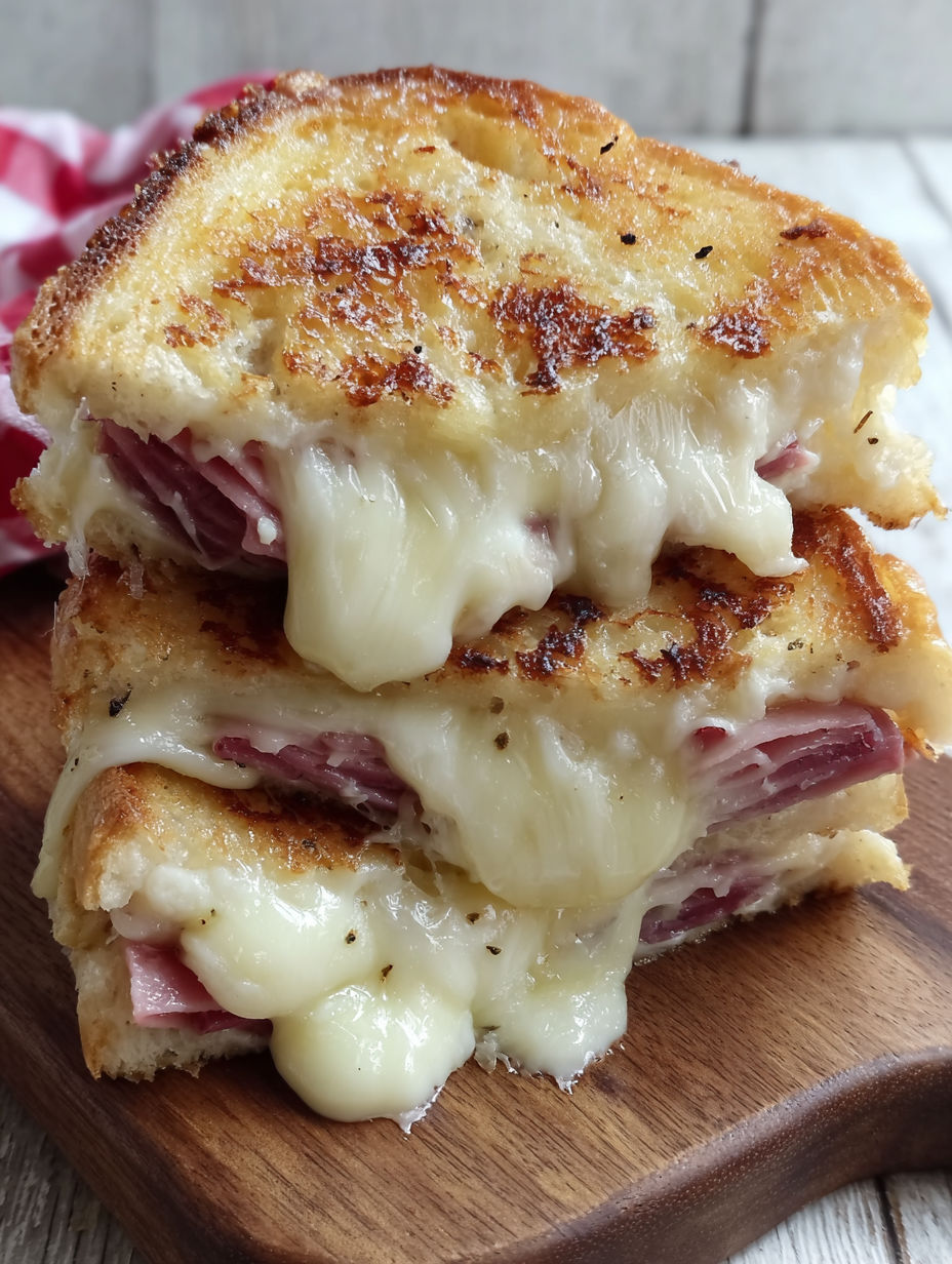 A stack of grilled cheese sandwiches.