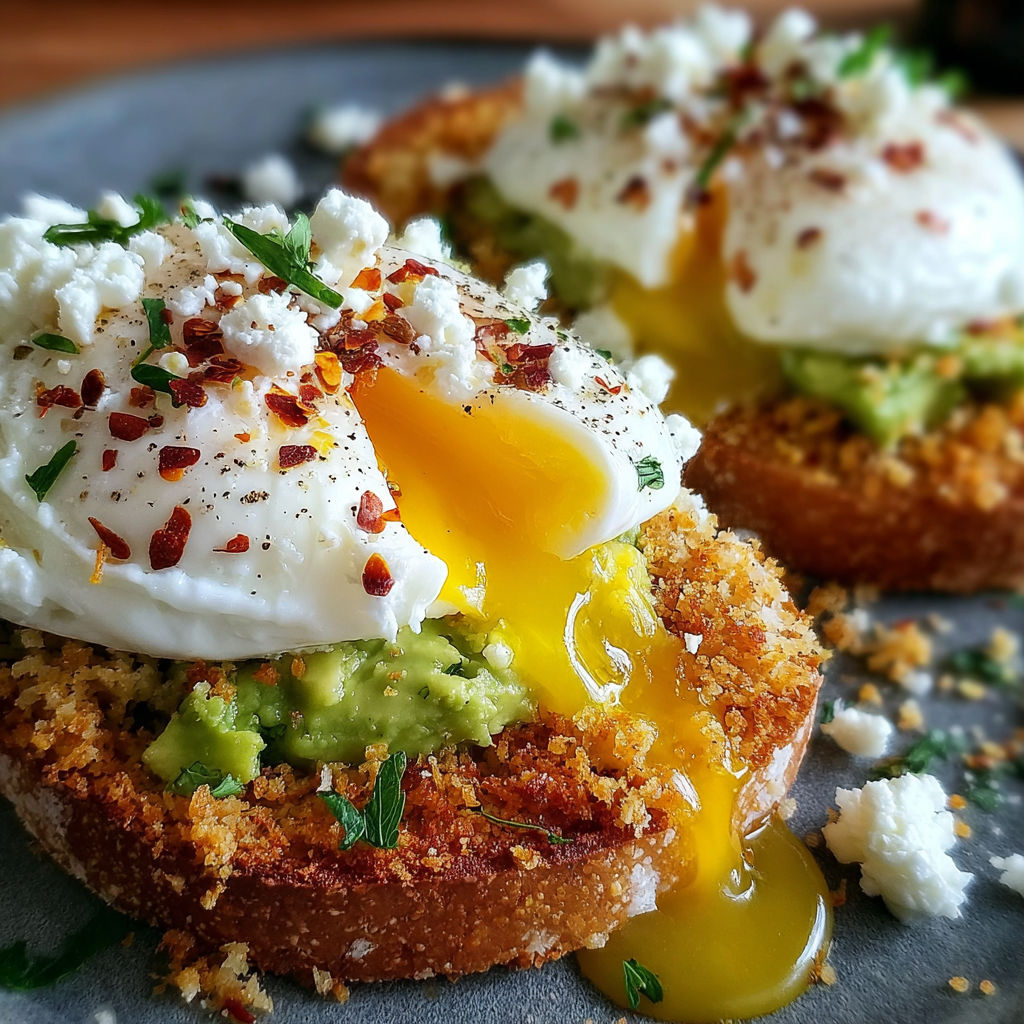 A plate of crispy panko poached eggs.