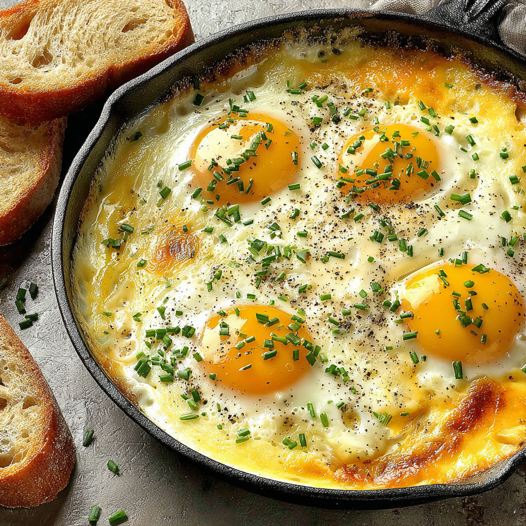 A delicious meal of eggs and bread.