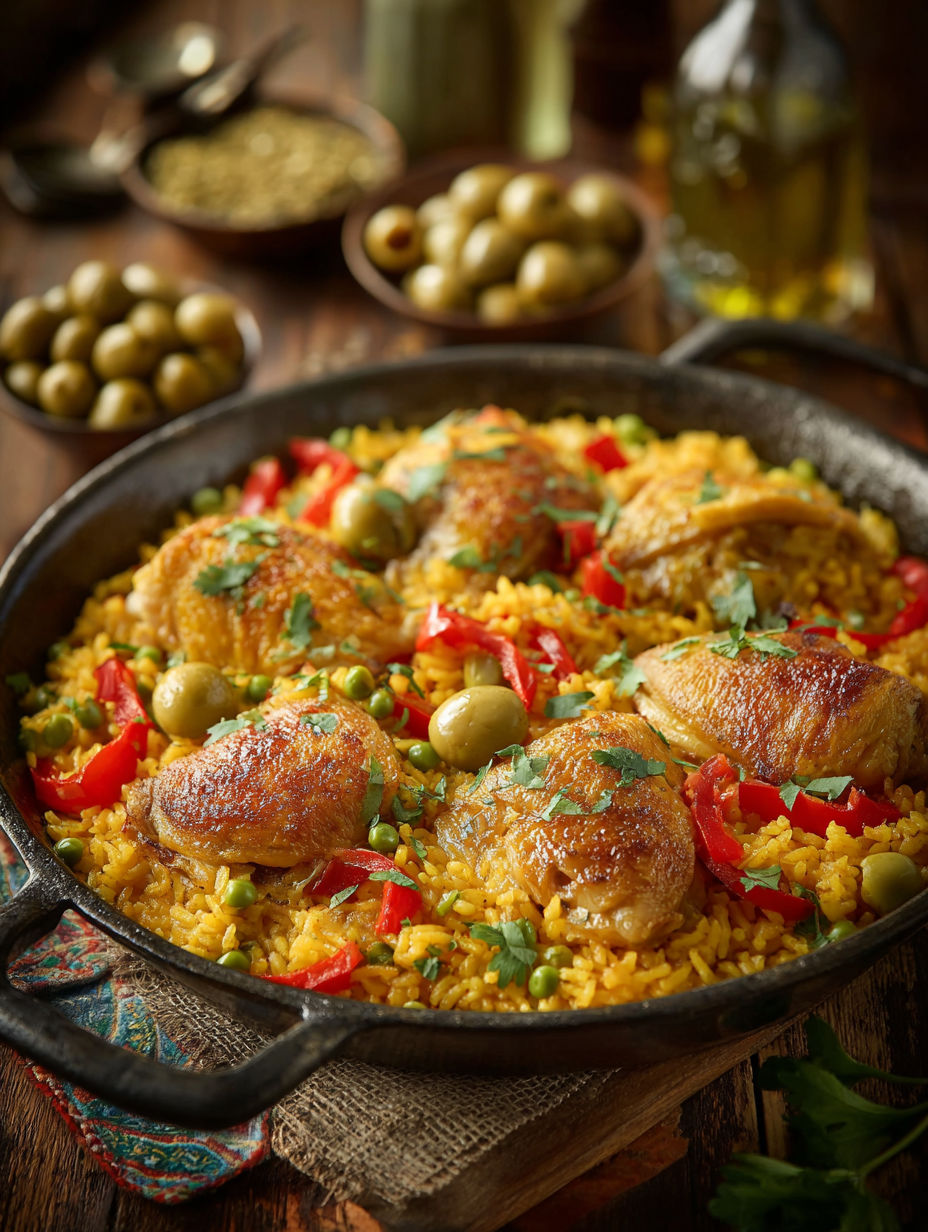 A delicious meal of chicken and rice.