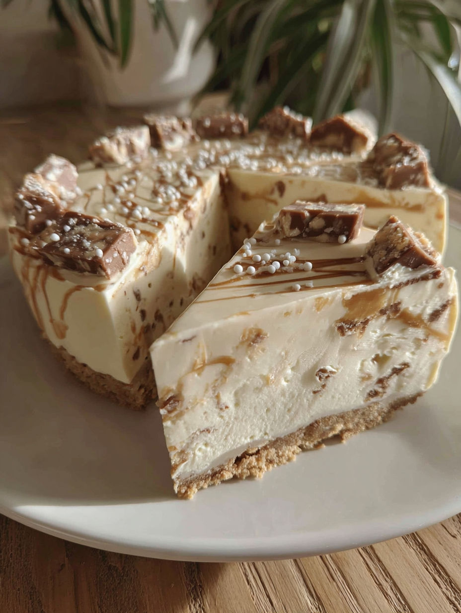 A slice of Happy Hippo No Bake cheesecake.