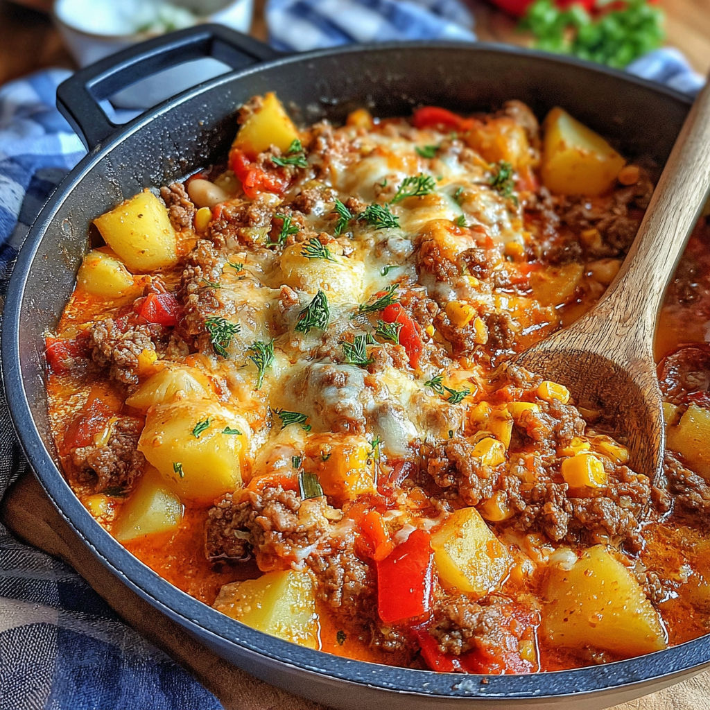 A bowl of food with a wooden spoon in it.