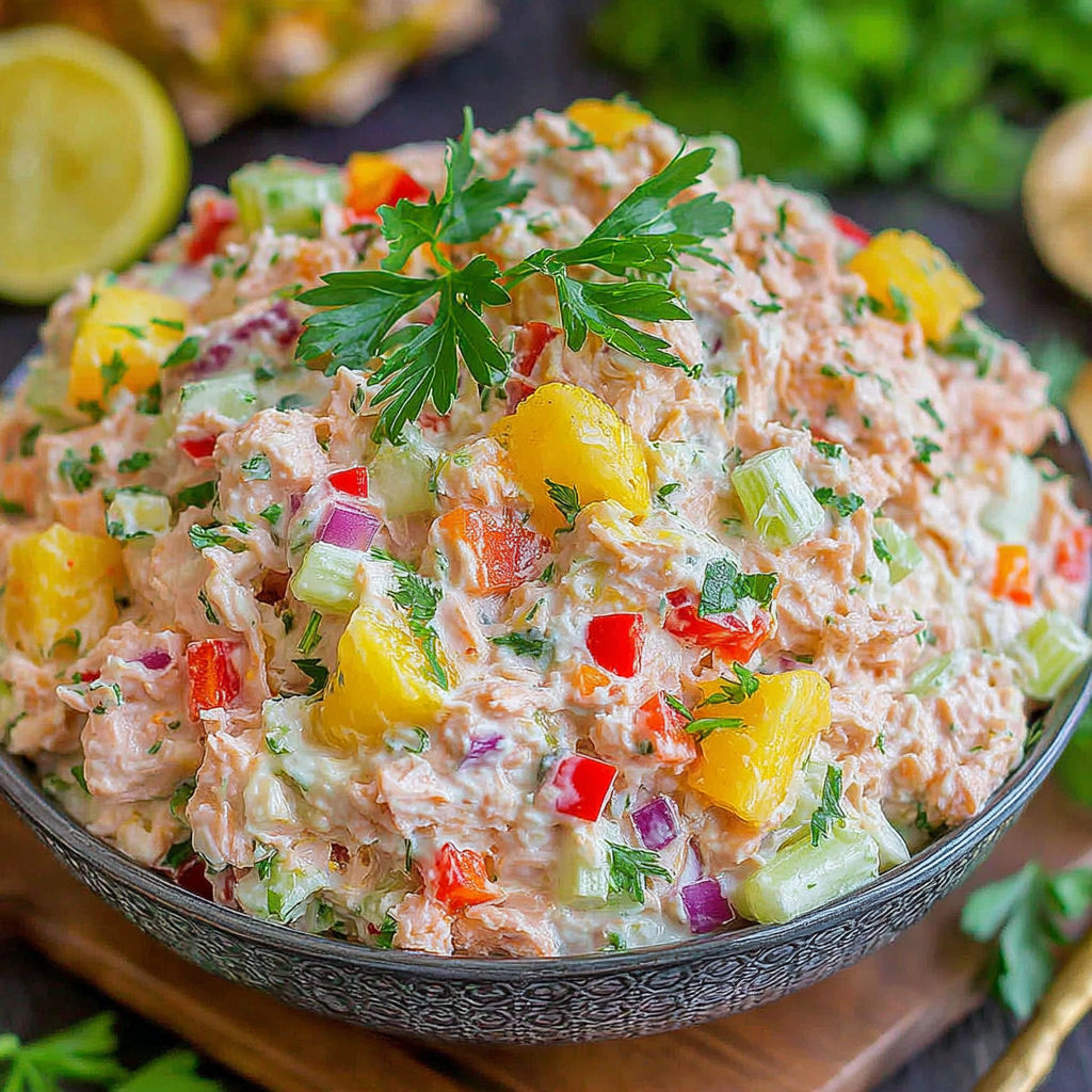 A bowl of salad with a lemon wedge on top.
