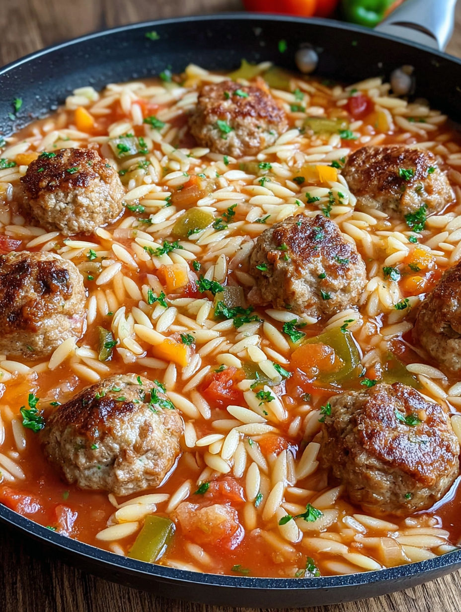A dish of meatballs and rice.