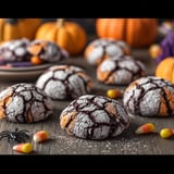 Halloween cookies on a table.