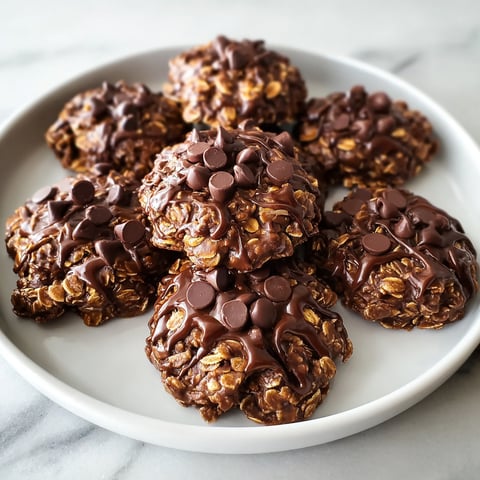 A plate of chocolate oatmeal cookies.