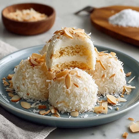 A plate of coconut cloud bites.
