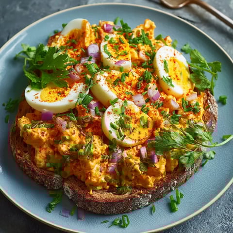 A plate of food with eggs and vegetables.