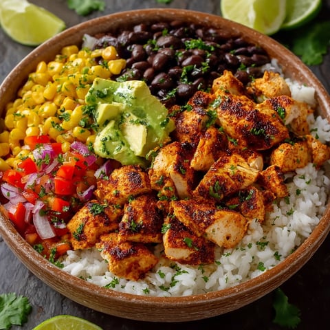 A bowl of Mexican chicken rice with various toppings.