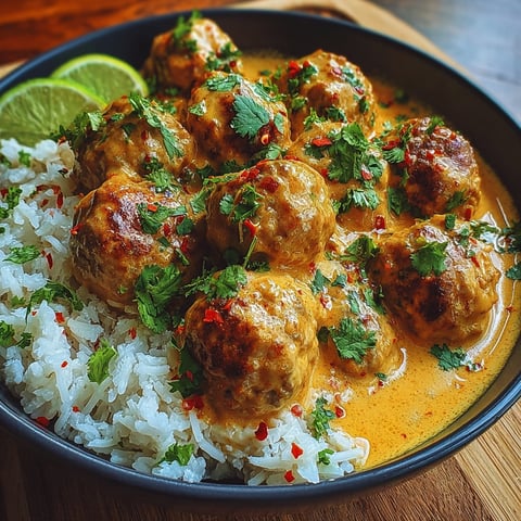 A bowl of meatballs in a creamy sauce.