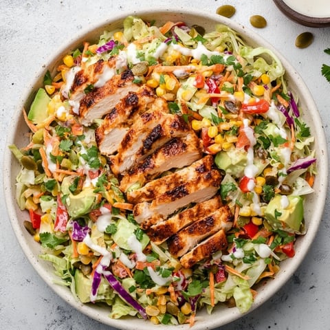 A bowl of spicy ranch chopped chicken cabbage salad.