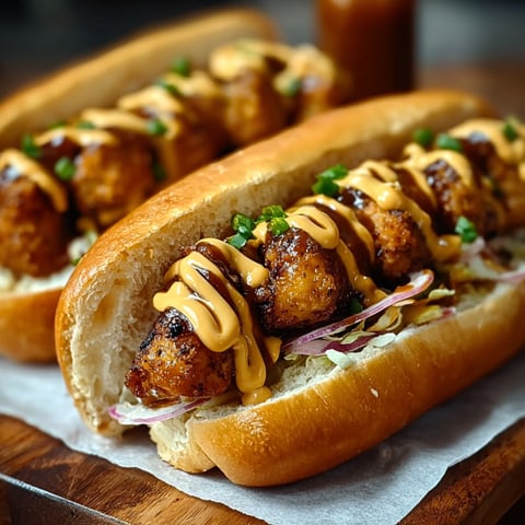 A delicious looking sandwich with a generous amount of sauce.