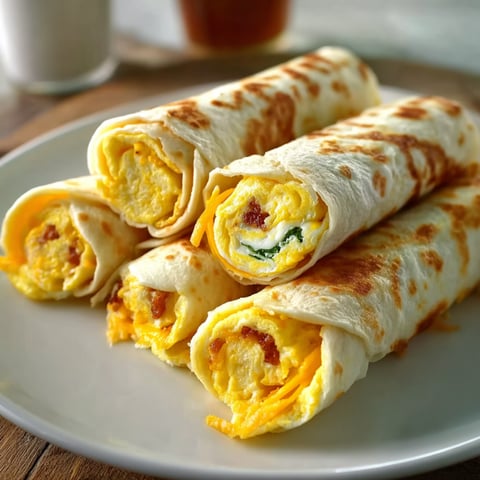 A plate of breakfast roll-ups.