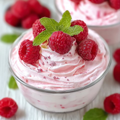 A bowl of cottage cheese raspberry mousse.