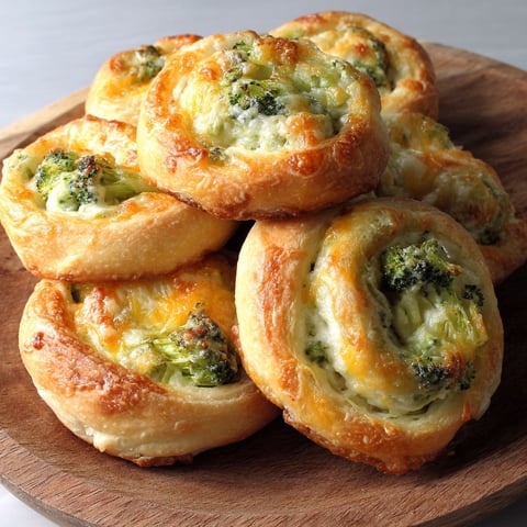 A stack of broccoli cheese pinwheels.
