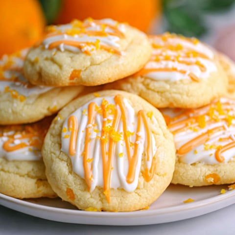 A plate of creamsicle orange sugar cookies.