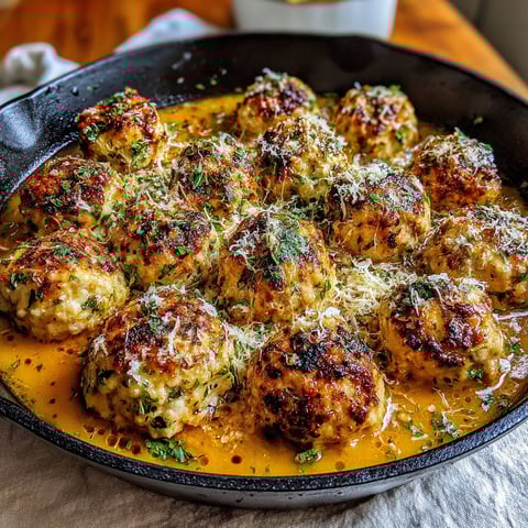 A pan of meatballs in a tomato sauce.