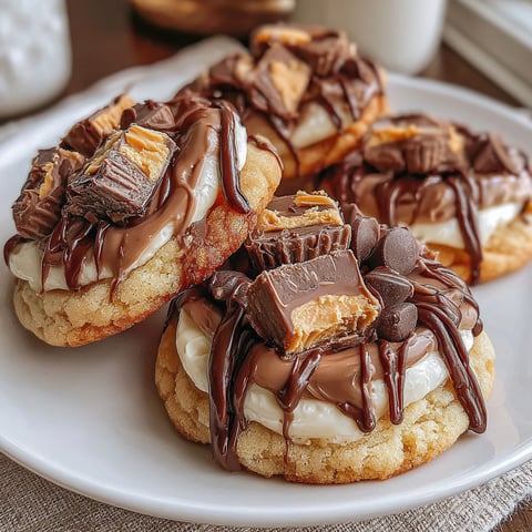 A plate of cookies with chocolate and white frosting.