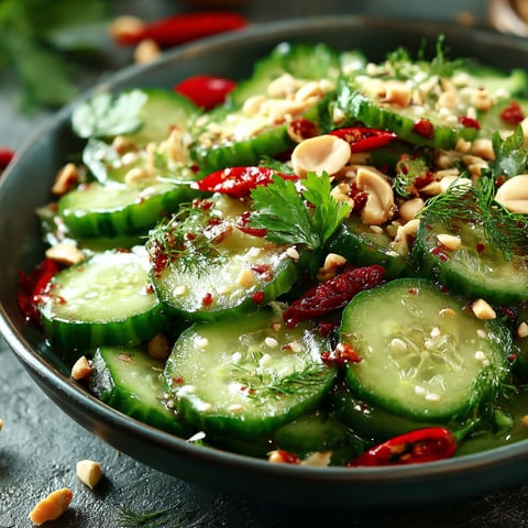 A bowl of Thai cucumber salad.