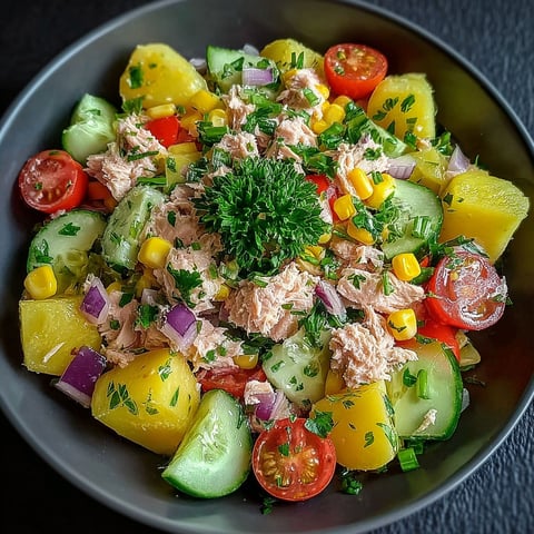A bowl of food with a variety of vegetables and meat.