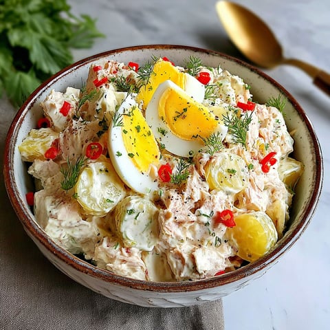 A bowl of food with eggs and vegetables.