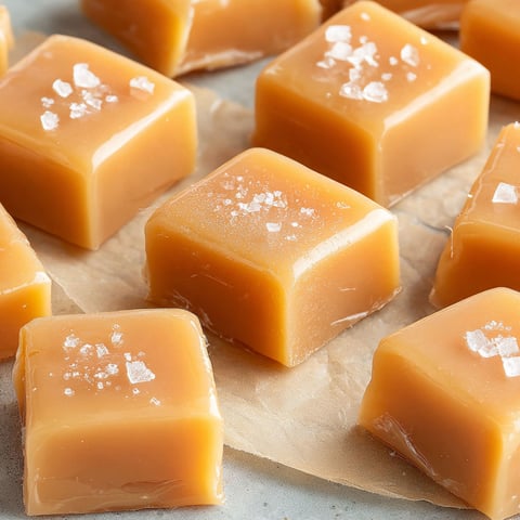 A pile of caramels with sugar on top.