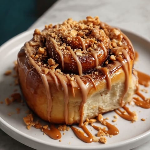 A plate of cinnamon rolls with icing.