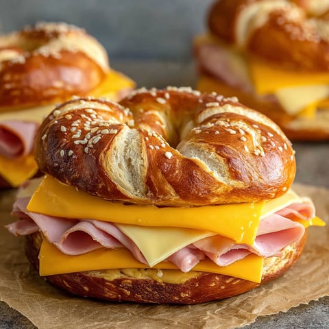 A close up of a sandwich with cheese and ham.