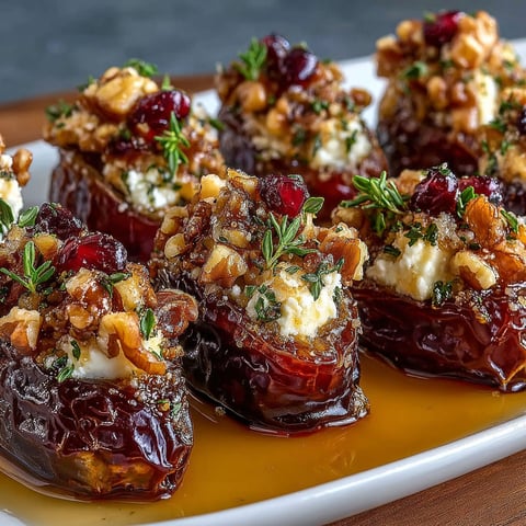 A plate of stuffed dates with feta and parmesan cheese.