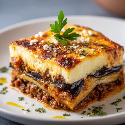 A plate of food with a green garnish on top.