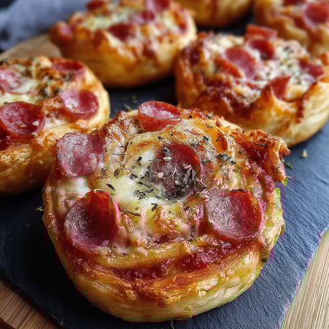A pizza snack in an air fryer.