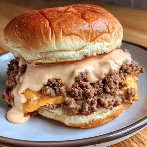 A sloppy joe sandwich with a special sauce.