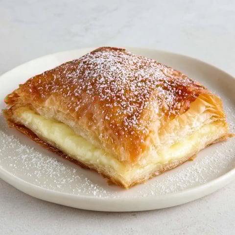 A plate of Atomiki Bougatsa.