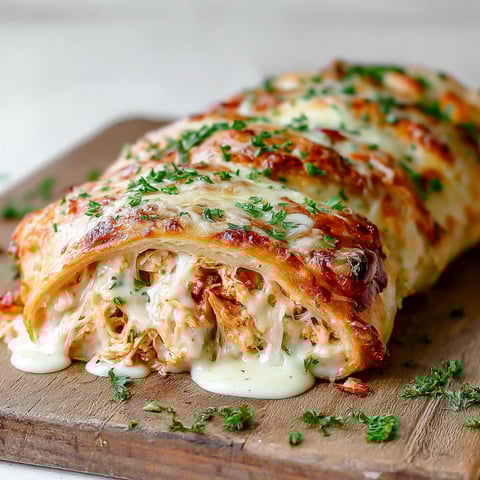 A delicious chicken cordon bleu stromboli recipe.