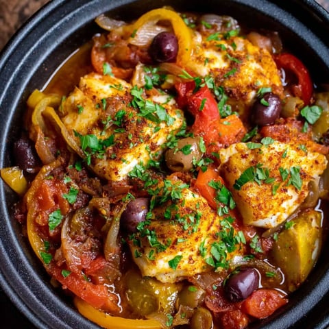 A bowl of Moroccan fish tagine with ginger and saffron.