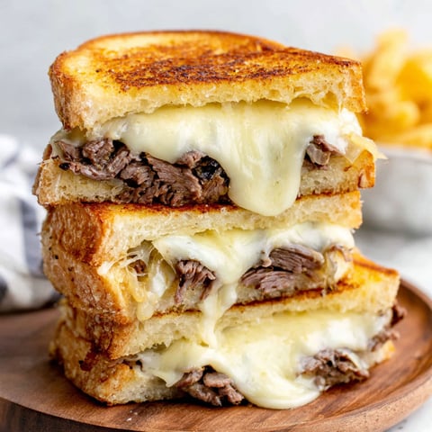 A stack of grilled cheese sandwiches.