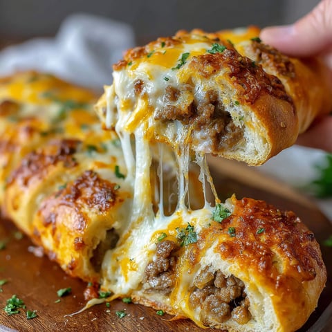 A person is holding a piece of garlic bread.