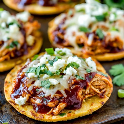 A plate of BBQ chicken tostadas.