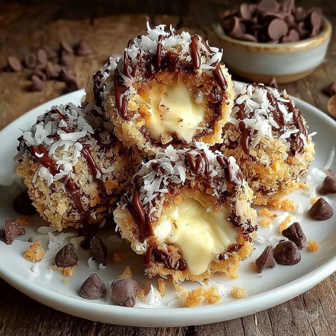 A plate of moose bites with chocolate and coconut toppings.
