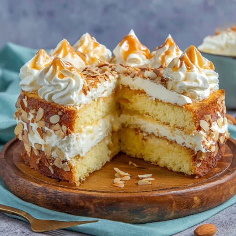 A slice of cake with white frosting and nuts on top.