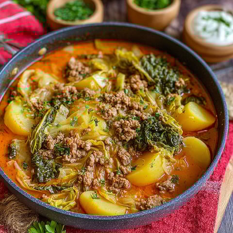 A bowl of meat and vegetables.