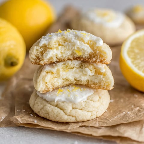 Lemon cheesecake cookies with white frosting.