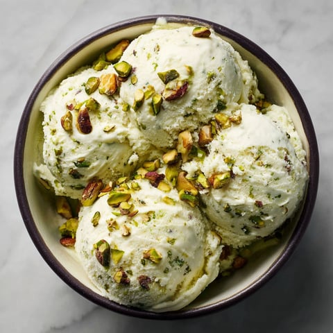 A bowl of creamy pistachio cottage cheese ice cream.