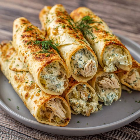 A plate of dill pickle ranch chicken taquitos.